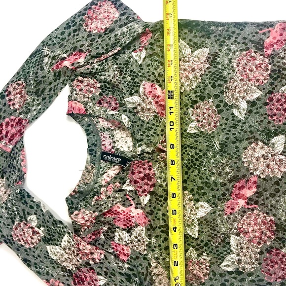 COLOURS OF THE WORLD Floral L/S Top, Size XS - Picture 3 of 8
